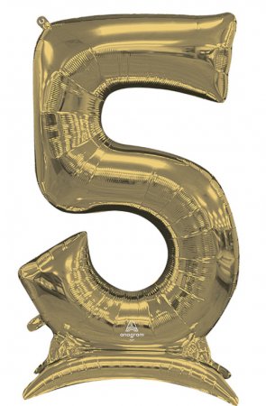 Number 5 White Gold Standup 50" - Click Image to Close