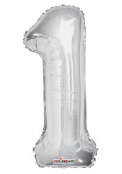 Number 1 Silver Shape 14” PKGD