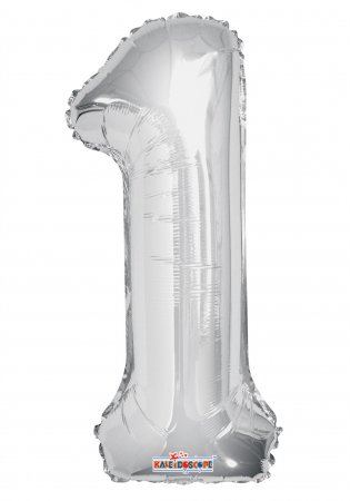 Number 1 Silver Shape 14” PKGD - Click Image to Close