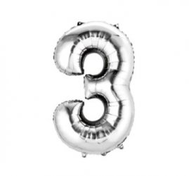 Number 3 Silver Shape PKGD