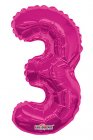 Number 3 Hot Pink Shape 14” PKGD