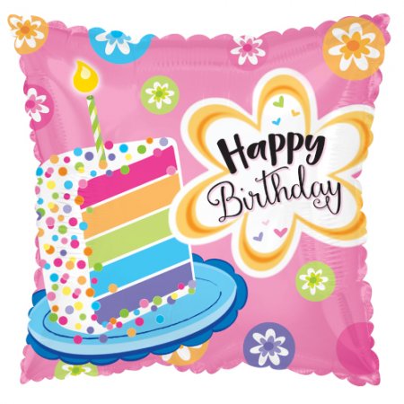 Happy Birthday Cake On Side - Click Image to Close