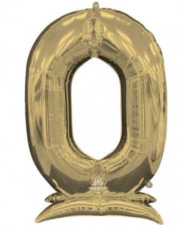 Number 0 White Gold Standup 50" - Click Image to Close