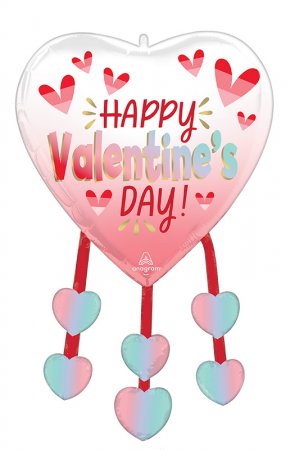 Happy Valentine's Day Ombre Heart Dangler - Click Image to Close