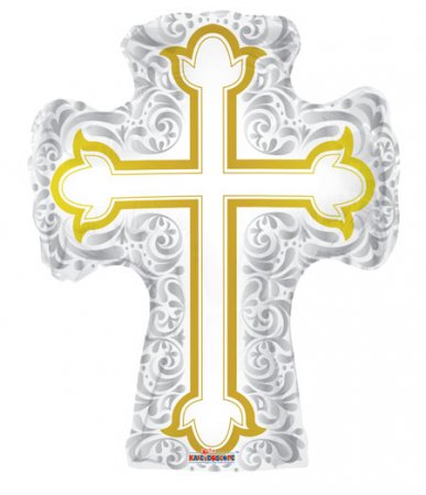 Silver & Gold Cross Shape - Click Image to Close