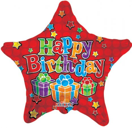 Happy Birthday Big Dots Red Star - Click Image to Close