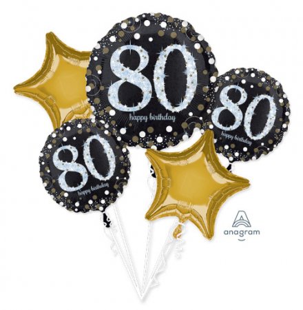 Sparkling 80 Birthday Bouquet - Click Image to Close