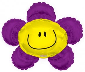 Smiley Flower Purple 14"