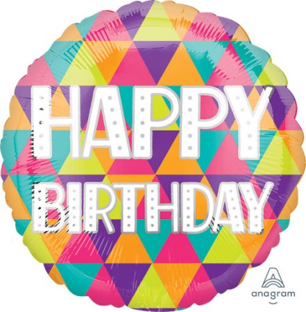 Colorful Triangles Birthday - Click Image to Close