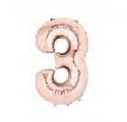 Number 3 Rose Gold Shape PKGD
