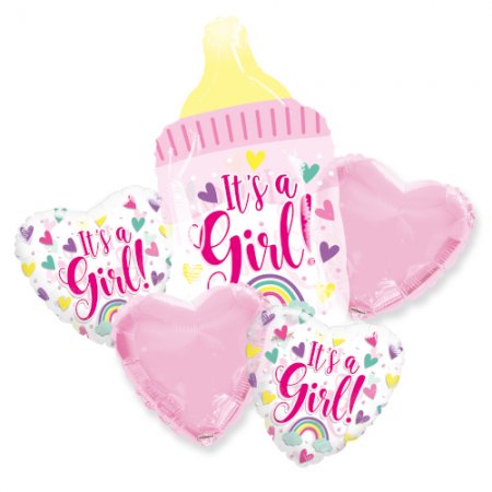 Baby Girl Bottle Bouquet - Click Image to Close