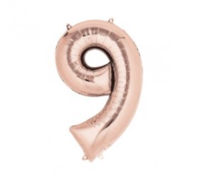 Number 9 Rose Gold Shape PKGD