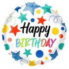 Happy Birthday White Swirls