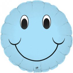 PASTEL BLUE SMILEY 9"