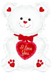 I Love You Red/White Teddy 12"