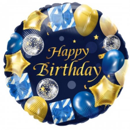 Happy Birthday Blue Stars - Click Image to Close