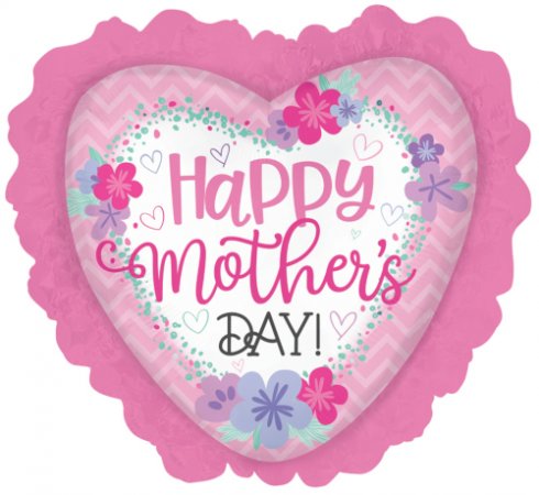 Happy Mother's Day Chevron Heart - Click Image to Close