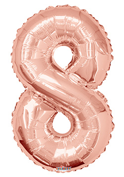 Number 8 Rose Gold Shape PKGD - Click Image to Close