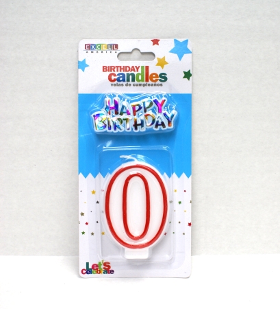 Red Numeric Candle "0" - Click Image to Close