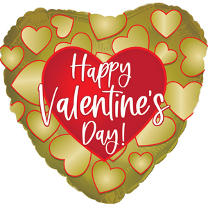 Happy Valentine's Day Gold Hearts - Click Image to Close