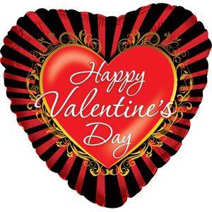 Happy Valentine's Day Ornate Gold - Click Image to Close