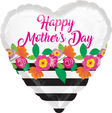 Happy Mother's Day Flowery Stripes - Click Image to Close