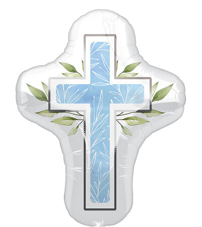 First Communion Cross Blue - Click Image to Close