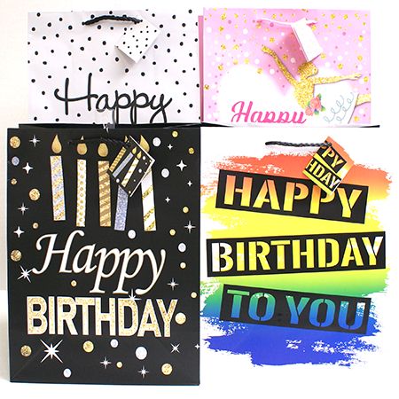 Large Matte Birthday Gift Bag - Click Image to Close