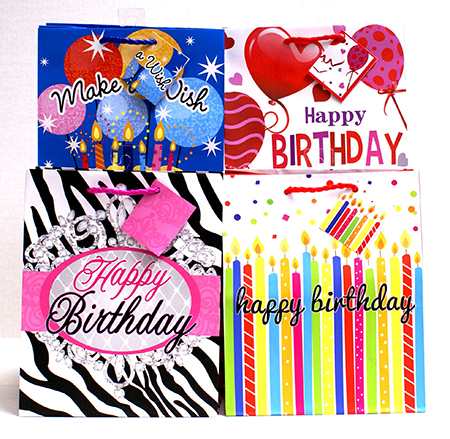 Large Matte Birthday Gift Bag - Click Image to Close