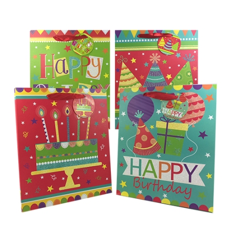 Medium Happy Birthday Matte Gift Bag - Click Image to Close
