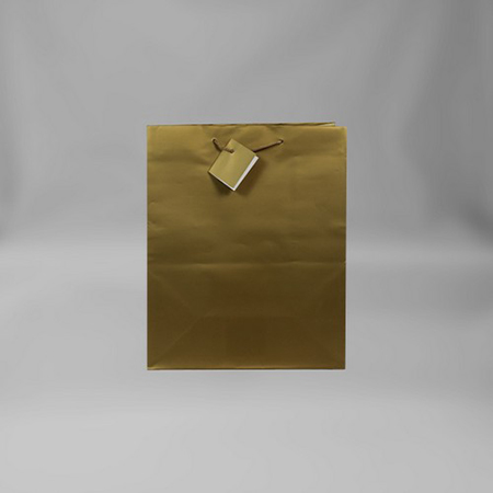 Medium Solid Matte Gold Gift Bag - Click Image to Close