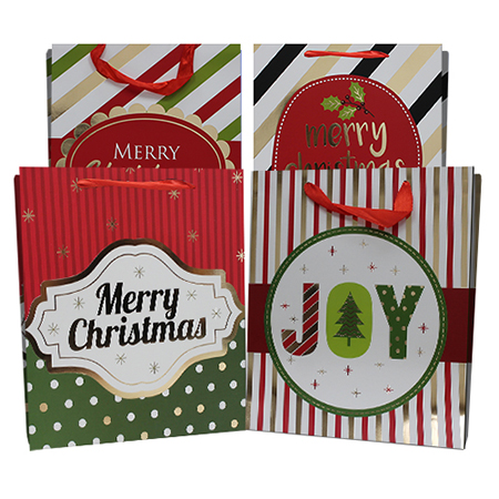 Extra Large Christmas Matte w/ Foil Gift Bag - Click Image to Close