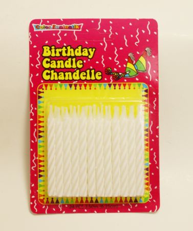 White Spiral Birthday Candles - Click Image to Close