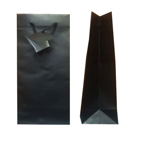 Solid Matte Black Bottle Bag - Click Image to Close