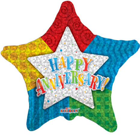 Anniversary Patterned Star 9" - Click Image to Close