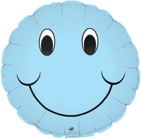 PASTEL BLUE SMILEY 9" - Click Image to Close