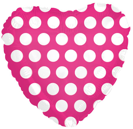 Hot Pink Hrt w/ Polka Dots - Click Image to Close