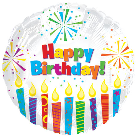 4" Happy Birthday Sparkling Candles *Pre-Inflated* - Click Image to Close