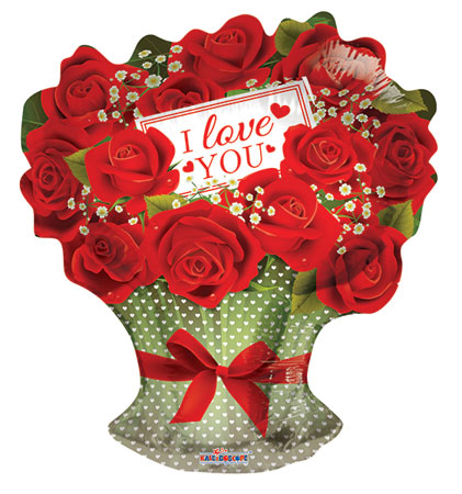 I Love You Red Roses Branch - Click Image to Close