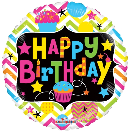 Birthday w/Cupcake Neon Gellibean - Click Image to Close