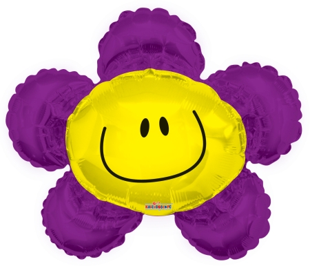 Smiley Flower Purple 14" - Click Image to Close