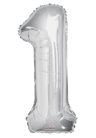 Number 1 Silver Shape PKGD - Click Image to Close