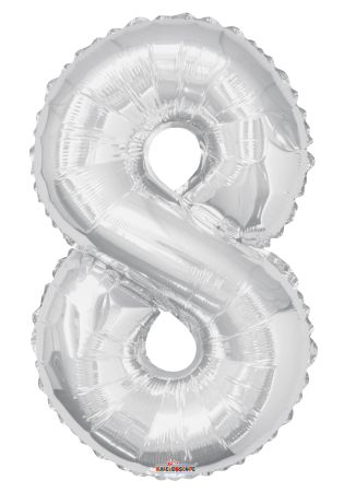 Number 8 Silver Shape PKGD - Click Image to Close