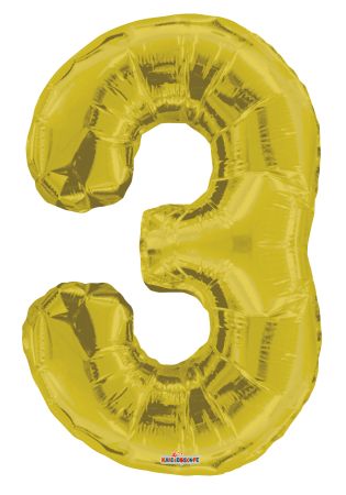 Number 3 Gold Shape PKGD - Click Image to Close