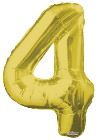 Number 4 Gold Shape PKGD - Click Image to Close