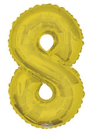 Number 8 Gold Shape PKGD - Click Image to Close