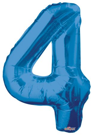 Number 4 Royal Blue Shape PKGD - Click Image to Close