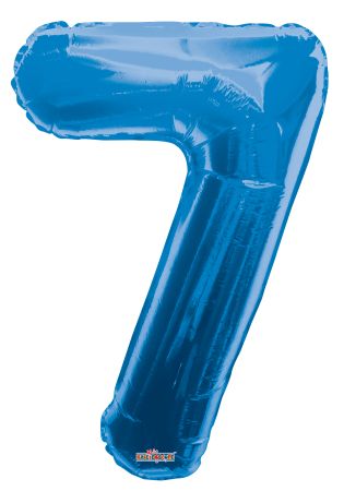 Number 7 Royal Blue Shape PKGD - Click Image to Close