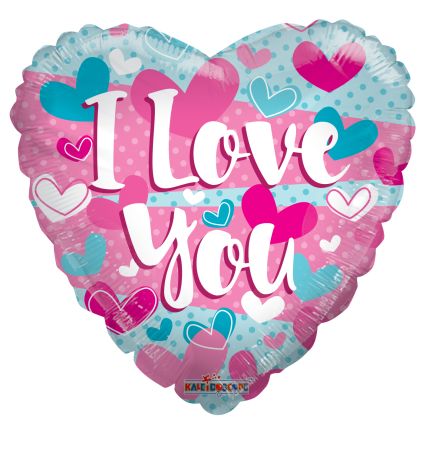 I Love You Turquoise & Pink Gellibean - Click Image to Close