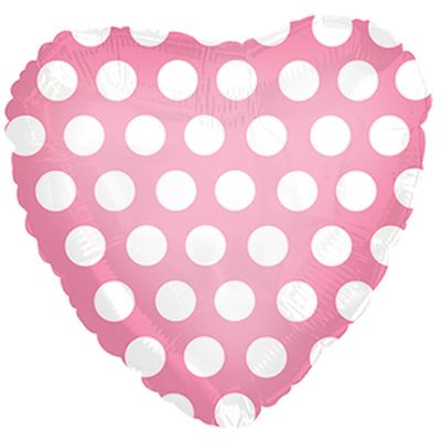 Pink w/ White Polka Dots 9" - Click Image to Close